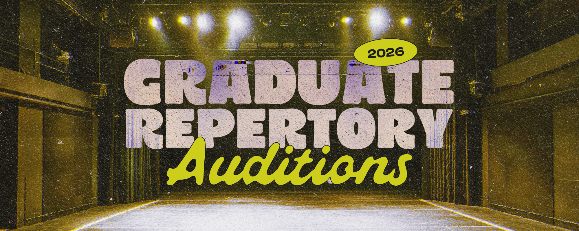 Graduate Repertory 2026 Auditions img: blank black box stage